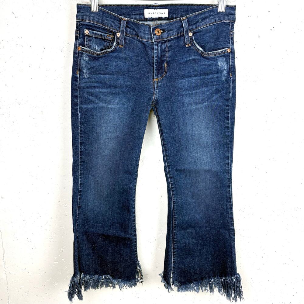 James Jeans Womens Kiki Cropped Flare Jeans Freedom Fray 5 Pocket 28 Petite